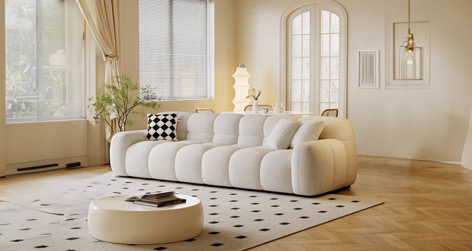 Spacious five seater sofa, family-friendly design by Estre.