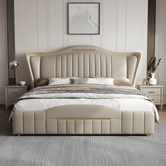 Estre Ilara Customizable Upholstered Bed - Elegant Craftsmanship with Optional Storage Space