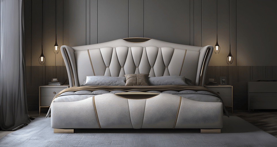 Estre's simple bed design, minimalism meets comfort and durability.