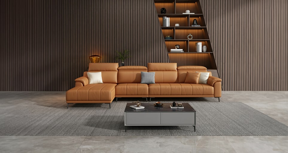 Elegant 5 seater sofa set by Estre, a statement in sophisticated living.