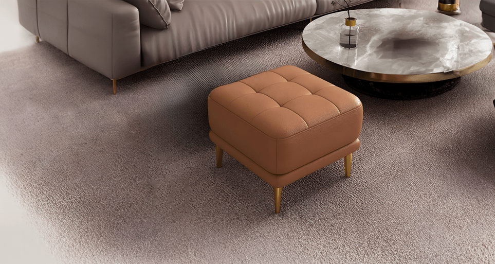Soft-touch ottoman seat, Estre's answer to casual seating.