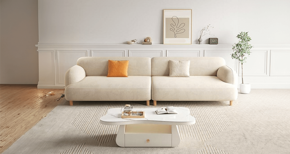 Plush 3 seater leather sofa, a touch of class by Estre.