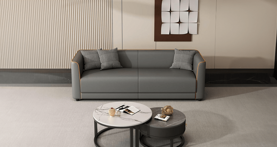 Modern leather sofa set, sleek designs by Estre.