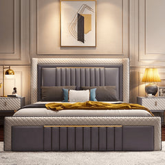 Estre Matita Customizable Upholstered Bed - Minimalist Design with Optional Storage Capabilities