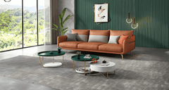 Bold black leather sofa, a classic choice by Estre.