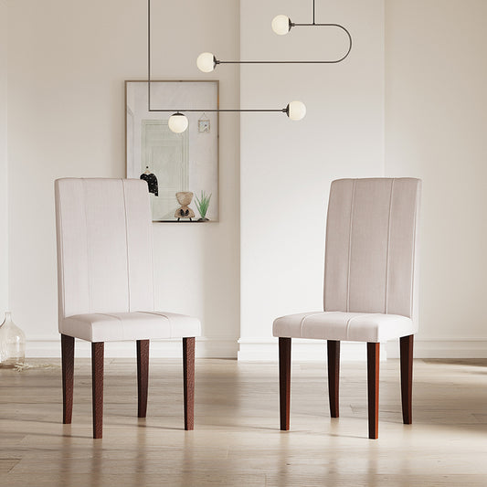 ESTRE Cranberry Set of 2 Dining Chair with Fully Cushioned Fabric base and back in Walnut color