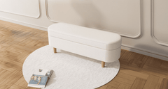 Ariana Sleek Fabric Bench with Comfortable Cushion and Robust Wooden Legs - Perfect for Any Room