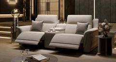 Customizable electric recliner sofa, tailored to your comfort at Estre Custom Made Furniture Store.
