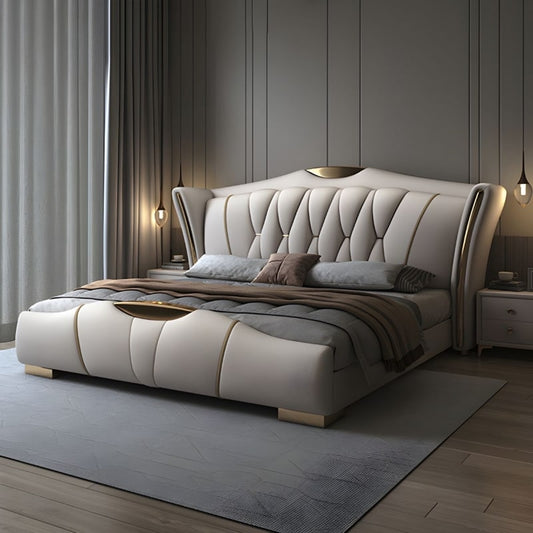 Estre Lennox Customizable Upholstered Bed with Optional Storage - Sleek and Stylish Design