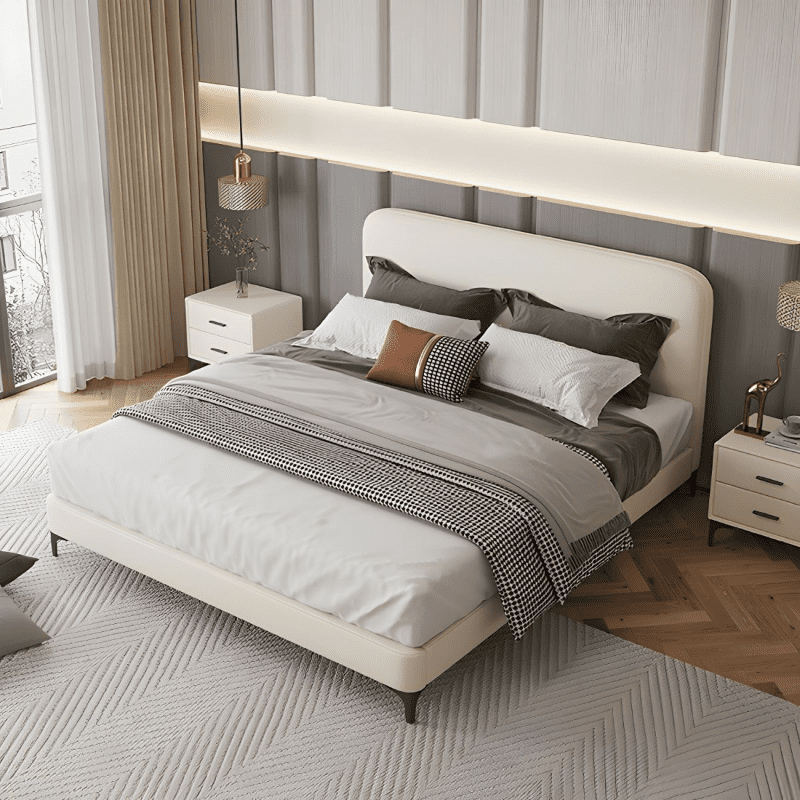 Estre Bretton Customizable Upholstered Bed - Contemporary Style with Optional Storage Functionality