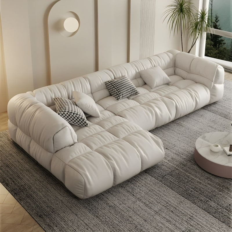 Leather Sofa Duilio | Low Seating & Simple Elegance -Customizable (Direct From Factory)