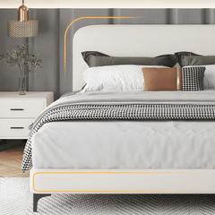 Estre Bretton Customizable Upholstered Bed - Contemporary Style with Optional Storage Functionality