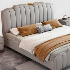 Estre Raphia Customizable Upholstered Bed with Optional Storage - Classic and Refined Design