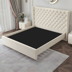 Estre Flavia Customizable Upholstered Bed with Optional Storage - Elegant & Comfortable Bedroom Furniture