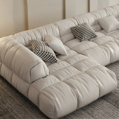 Leather Sofa Duilio | Low Seating & Simple Elegance -Customizable (Direct From Factory)