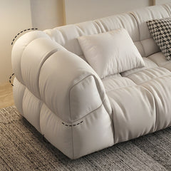 Leather Sofa Duilio | Low Seating & Simple Elegance -Customizable (Direct From Factory)