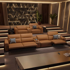 Myles Customizable Home Cinema Couch - Reclining Movie Theatre Seats with Home Entertainment Recliner Design