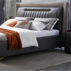 Estre Matita Customizable Upholstered Bed - Minimalist Design with Optional Storage Capabilities