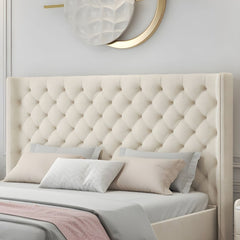 Estre Flavia Customizable Upholstered Bed with Optional Storage - Elegant & Comfortable Bedroom Furniture