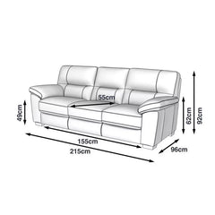 Sofa Couch Dalmore 3-Seater Design Set - Customizable