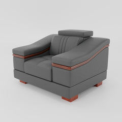 Leather Sofa Rossato | Adjustable Headrest & Wooden Panel Armrests | Premium Design with Console Options: Speakers, Storage, & Cup Holders | Direct from Factory