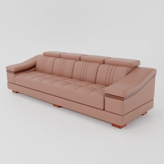 Leather Sofa Rossato | Adjustable Headrest & Wooden Panel Armrests | Premium Design with Console Options: Speakers, Storage, & Cup Holders | Direct from Factory