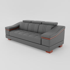 Leather Sofa Rossato | Adjustable Headrest & Wooden Panel Armrests | Premium Design with Console Options: Speakers, Storage, & Cup Holders | Direct from Factory