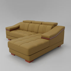 Leather Sofa Rossato | Adjustable Headrest & Wooden Panel Armrests | Premium Design with Console Options: Speakers, Storage, & Cup Holders | Direct from Factory