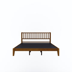 ESTRE Rohira Solid Wood King Size Bed in Walnut Color