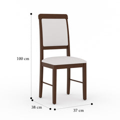 ESTRE Huckleberry Set of 2 Dining Chair with Cushioned Fabric base & back in walnut color