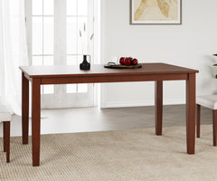 ESTRE Elderberry Solid  6-Seater Dinning Table | 6-Cushioned Fabric Dining Chair in Walnut Finish