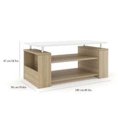 ESTRE Sage Coffee Table In Urban Teak With Frosty White Colour