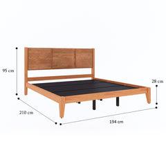 ESTRE Hypericum Solid Wood King Size Bed in Walnut Color