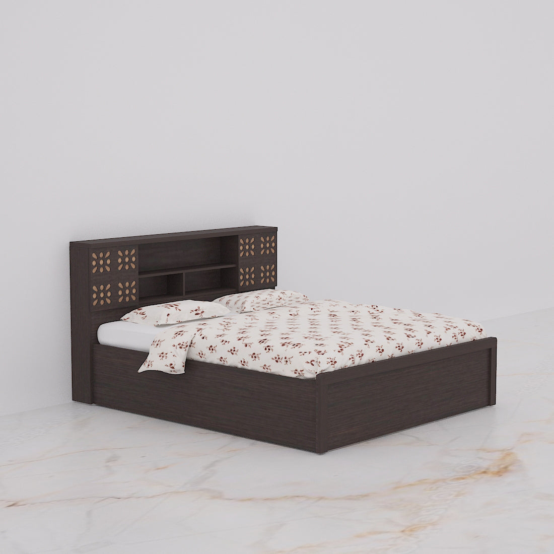 ESTRE Primrose Queen Size Bed In Wenge Colour