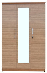 ESTRE Jasmine 3 Door Wardrobe With Mirror In Teak Colour